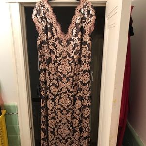 Embroidered plus size gown
